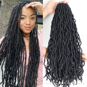 Wholesale 14 18 24 36 inch Synthetic Crochet Braid Hair Extensions Ombre Faux locs Hair Pre Looped Crochet Hair
